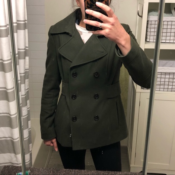 olive green peacoat